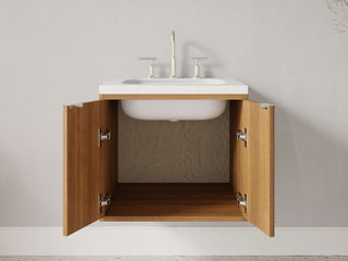 24" - 31" Floating Bathroom Vanity, Handmade in USA, Reeded Wood Inset Unit 2-Door Model