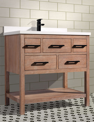 Betty 36" Bathroom Vanity Weathered Brown