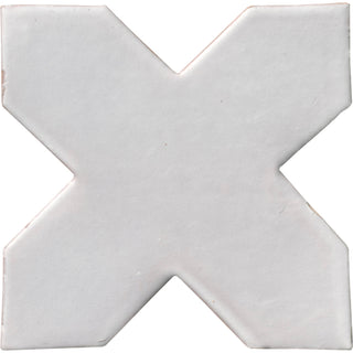 Zellige White Cross Matte Ceramic Tile 6"x6"