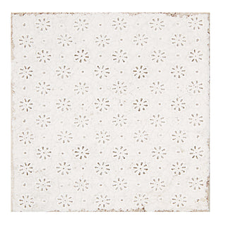 Annie Selke Tile Artisanal White Lace  6" x 6"