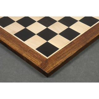 23" Large Ebony & Maple Wood Chessboard 60 mm Square - sheesham borders