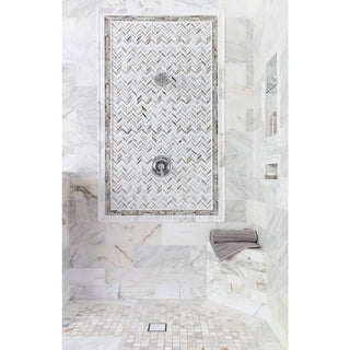 Firenze Calacatta Polished Marble Mosaic Tile - 2