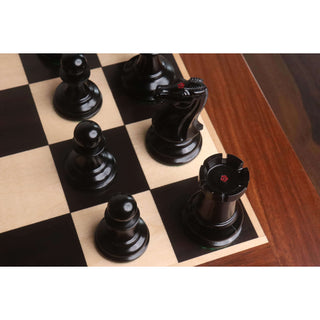 1849 Original Staunton Chess Set- Chess Pieces Only- Lacquered Distress Antiqued Boxwood & Ebony- 4.5" King