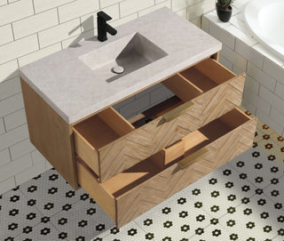 Carlsbad 42" Floating Bathroom Vanity Weathered Fir