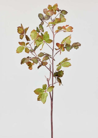 Tall Burgundy Green Faux Chestnut Leaf Branch - 47"