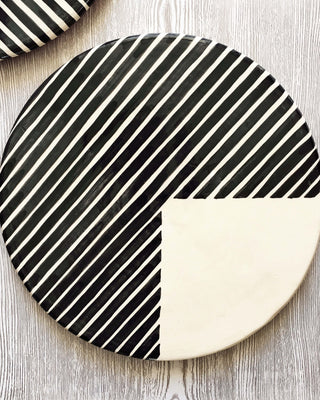 Elegante Cheese Plate- 3/4 Stripe Platter