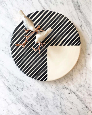 Elegante Cheese Plate- 3/4 Stripe Platter