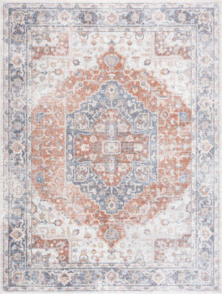 Akram Gray & Orange Washable Area Rug - Clearance Collection