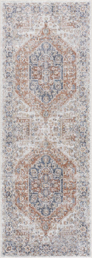 Akram Gray & Orange Washable Area Rug - Clearance Collection