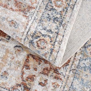 Akram Gray & Orange Washable Area Rug - Clearance Collection