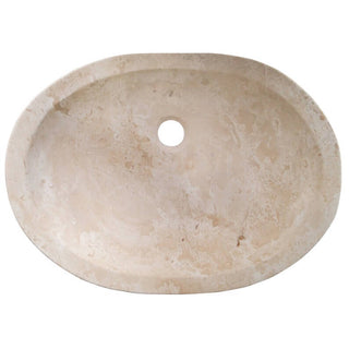 Light Travertine Natural Stone Designer Above Vanity Bathroom Vessel Sink Honed