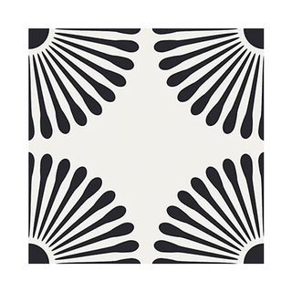 Marguerite Black 8x8" Tile