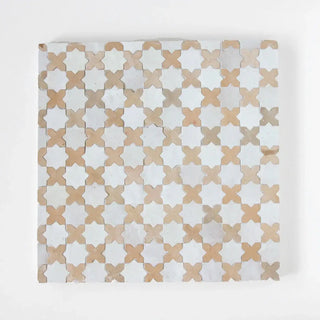 Clay & Snow - Star & Cross Mosaic 12"x12" by Tilesofezra