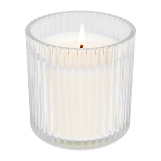 Cashmere and Vanilla Fluted Soy Candle - Ribbed Glass Jar - 12 oz