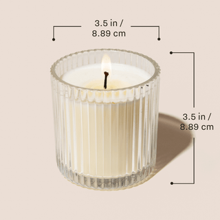 Cashmere and Vanilla Fluted Soy Candle - Ribbed Glass Jar - 12 oz