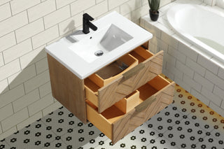 Carlsbad 30" Floating Bathroom Vanity Weathered Fir