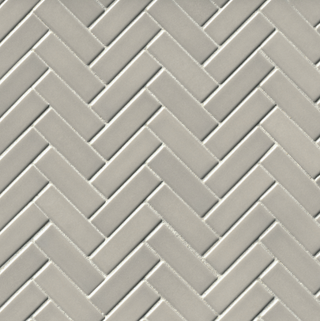 Herringbone Gloss Oatmeal Porcelain Mosaic Wall and Floor Tile