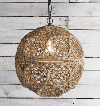 Vail Jute Sphere Pendant