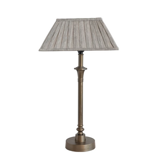 Main Street Metal Table Lamp w/ Pleated Linen Blend Shade