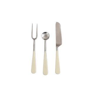 Stainless Steel and Resin Appetizer Utensils, Set of 3 in Drawstring Bag