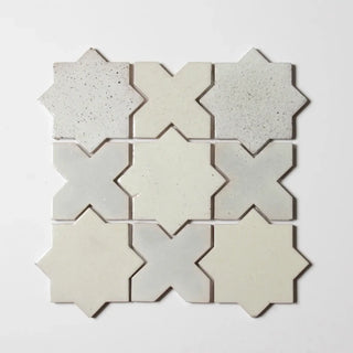 Estrela Singe 4"x4" Star & Cross Tile by Tilesofezra