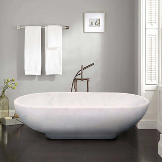 Bianco Carrara White Marble Bathtub Hand-carved from Solid Marble Block (W)30" (L)70" (H)20"