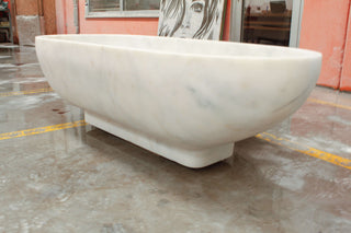 Bianco Carrara White Marble Bathtub Hand-carved from Solid Marble Block (W)30" (L)70" (H)20"