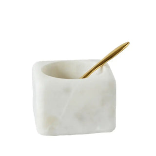 Marble Spice Bowl with Brass Spoon