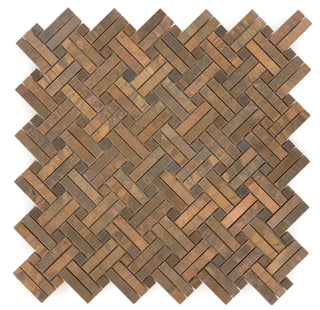Antique Copper 2by Basketweave Mosaic Tile