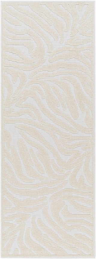 Keto Cream Zebra Print Washable Area Rug