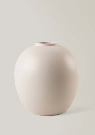 Afloral Round Vase in Matte Bailey Cream - 10.75"