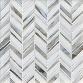 Chevron Glass Mosaic Wall Tile 