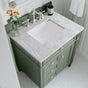 Brittany 30" Sage Green Vanity with Marble Look 3 cm Quartz Top