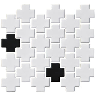 Cross Glossy Porcelain Mosaic Tile