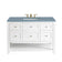 48" Single Vanity, Bright White with Cala Blue Quartz Top, Rectangular sink, USB Port, Electrical Outlet
