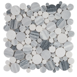  Alaska Gray Pebbles Polished Marble Tile 10mm