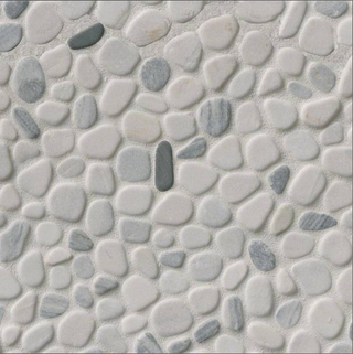 Black and White Pebbles Mosaic Tile