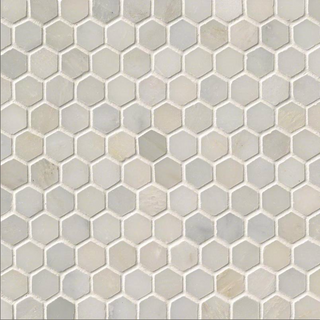 Greecian White 1" Hexagon Mosaic Tile