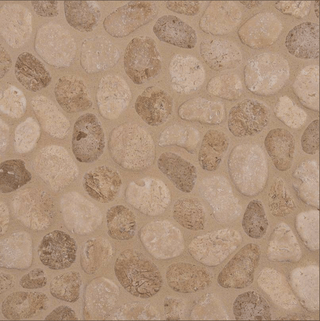 Travertine Blend Pebbles Tile 10mm