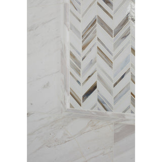 Chevron Glass Mosaic Wall Tile 