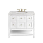 Breckenridge 36" Vanity with Pearl Jasmine Quartz Vanity Top, Rectangular Sink, USB Port and Electrical Outlet